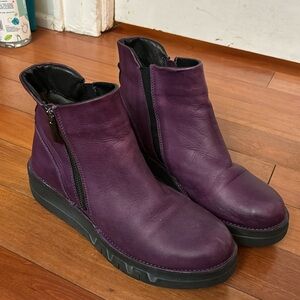 Miz mooz soft leather purple boot.